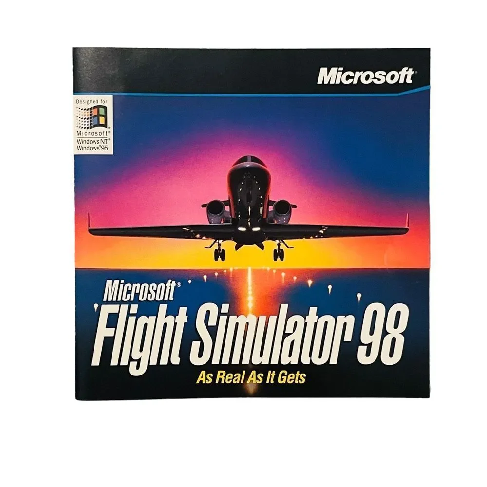 10/$25🦋 Microsoft Flight Simulator 98 with Pilot's Handbook
